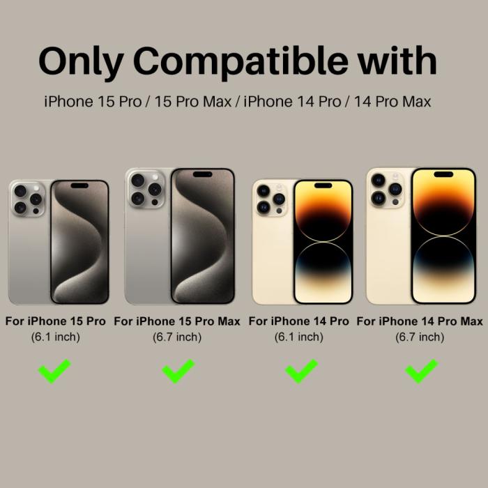 Bild 2, NORTHJO NORTHJO iPhone 15 Pro/Pro Max/14 Pro/Pro Max Linsskydd Strass 2-PACK Grå