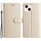  iPhone 15 Plus Fodral Silk Textur Med Snodd Guld