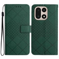  OnePlus 15 Fodral L&auml;der Rhombus Gr&ouml;n