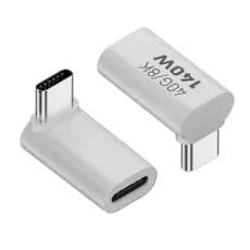  140W USB 3.1 USB-C Hane till USB-C Hona Adapter 8K 40Gbps Vit