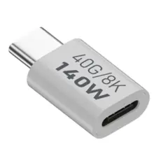  140W USB 3.1 USB-C Hane till USB-C Hona Adapter 8K 40Gbps Vit