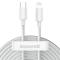 BASEUS 2-PACK BASEUS Wisdom 1.5m 20W Type-C - Lightning Kabel - Vit