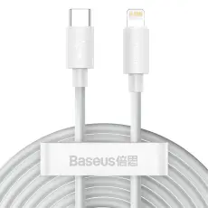 BASEUS 2-PACK BASEUS Wisdom 1.5m 20W Type-C - Lightning Kabel - Vit