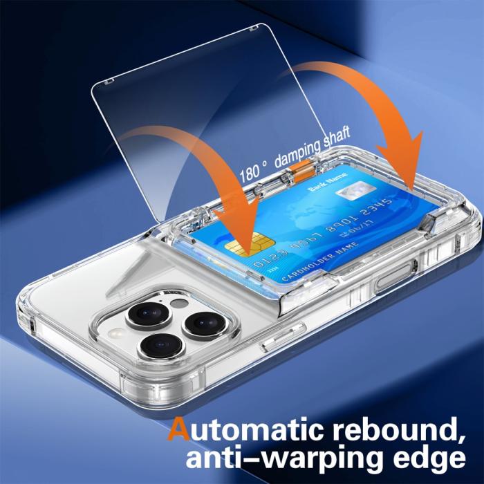 Bild 6,  iPhone 16 Pro Max Skal Kickstand Med Kortfack Transparent