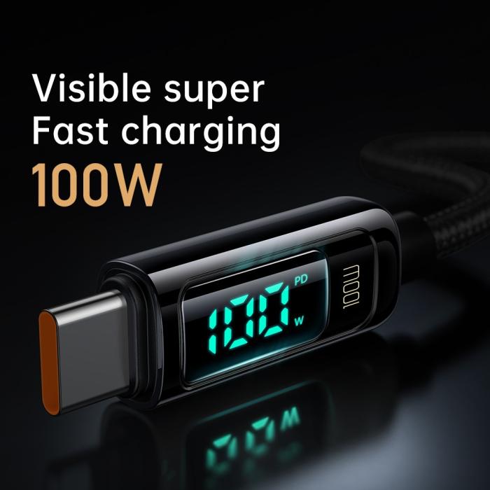 Bild 2, MCDODO Mcdodo 100W 1.2m USB-C - USB-C Snabbladdningskabel Svart