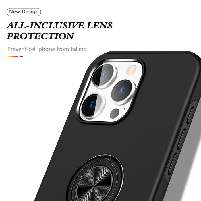 Bild 6,  iPhone 16 Pro Skal Med Ringhållare Kickstand Svart