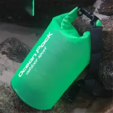  20L Genomskinlig Dry Bag Vattent&auml;t Sj&ouml;s&auml;ck / Packp&aring;se Gr&ouml;n
