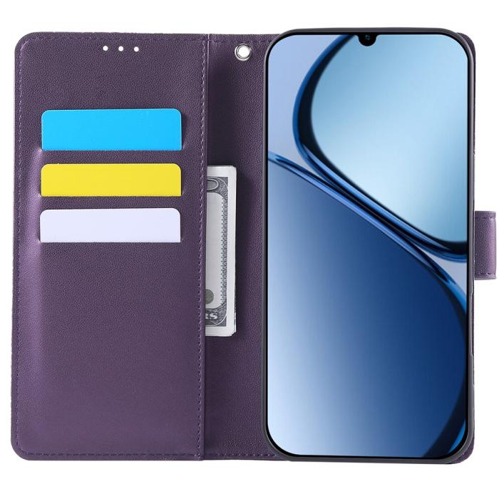 Bild 2,  Samsung Galaxy A07 Fodral Med Tryck Blommor Mörk Lila