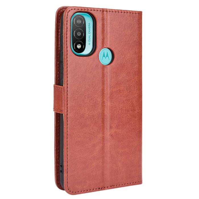 Bild 3,  Motorola Moto E20 Fodral Crazy Horse Brun
