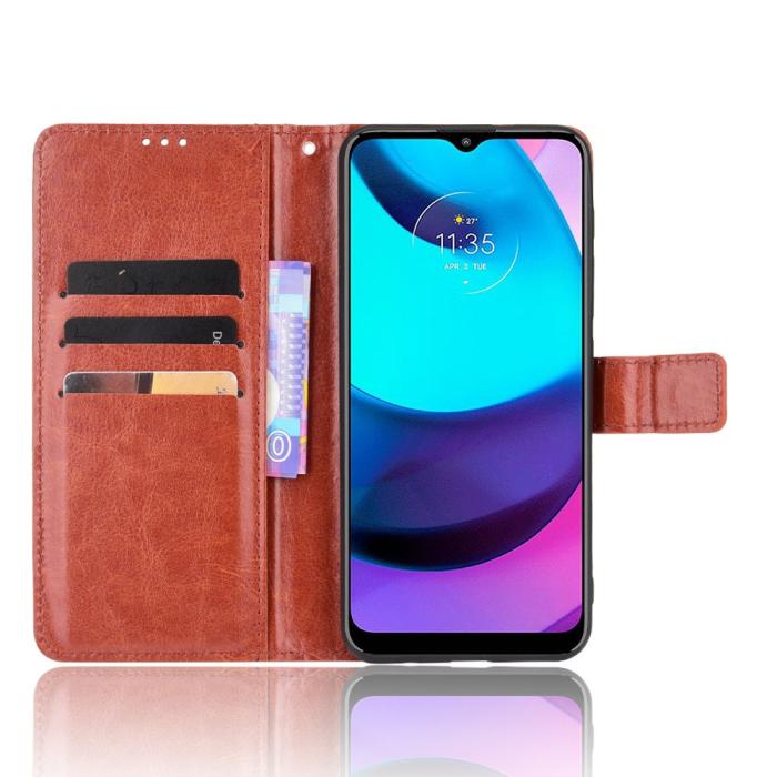 Bild 4,  Motorola Moto E20 Fodral Crazy Horse Brun