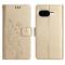  Google Pixel 10a Fodral Med Blommigt Tryck Guld