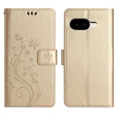  Google Pixel 10a Fodral Med Blommigt Tryck Guld