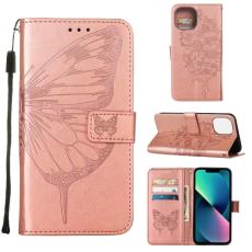  iPhone 14 Fodral Tryckt Fj&auml;ril Ros&eacute;guld