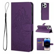  iPhone 14 Pro Fodral Tiger Tryck Lila
