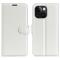  iPhone 15 Plus Fodral Litchi Textur Vit