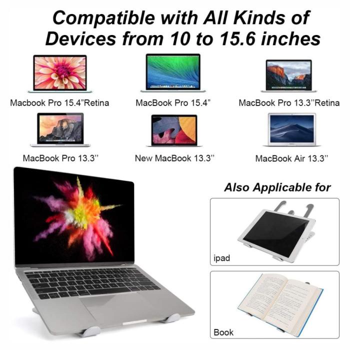 Bild 5,  Vikbart Laptop Stativ, Justerbar Höjd Svart