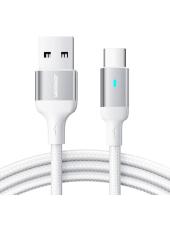 JOYROOM Joyroom 3m 3A USB-C Nylon Laddningskabel Vit