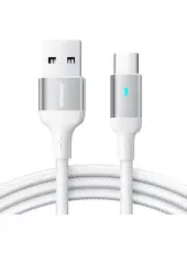 JOYROOM Joyroom 3m 3A USB-C Nylon Laddningskabel Vit