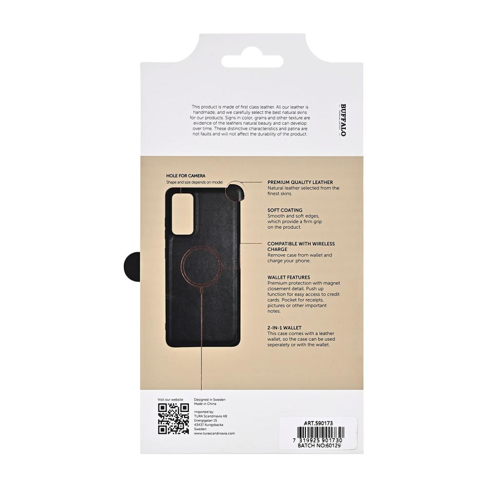 Buffalo Buffalo Samsung Galaxy S25 FE 5G Fodral 2in1 Äkta Läder Svart