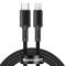 BASEUS BASEUS 2m 20W PD Type-C - Lightning Flätad Nylon Kabel - Svart