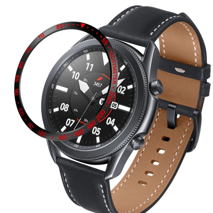 Bild 4,  Bezel Skyddande Ring Galaxy Watch3 45mm - Svart/Röd