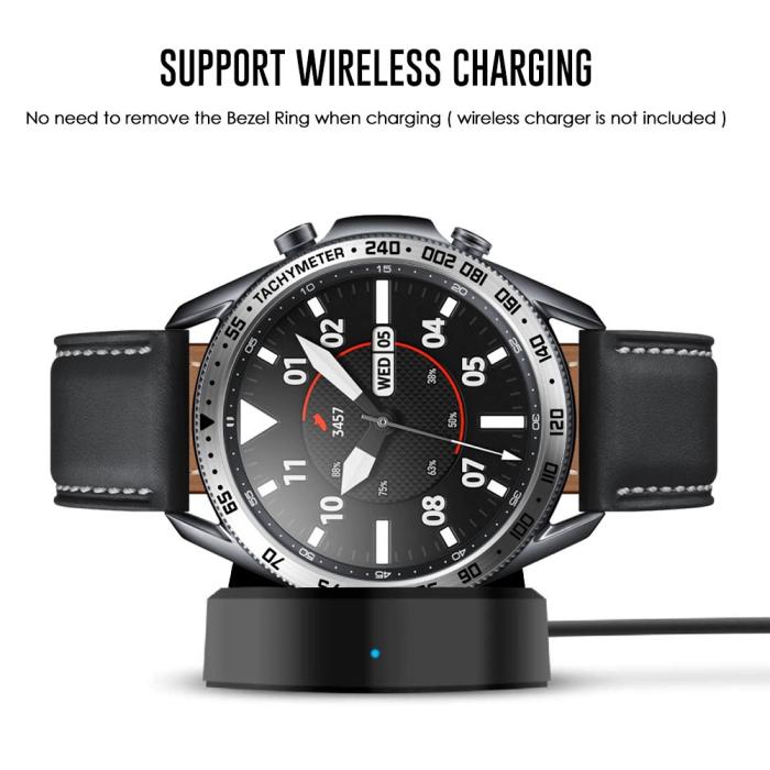 Bild 2,  Bezel Skyddande Ring Galaxy Watch3 45mm - Silver/Svart