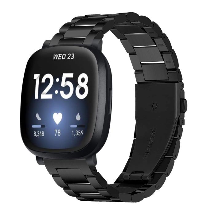 Bild 2,  Lyxigt Metallarmband Fitbit Versa 3/Fitbit Sense - Svart