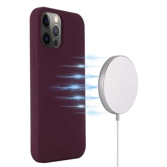 Bild 3,  iPhone 13 Pro - MagSafe Liquid Silikon Skal - Vinröd