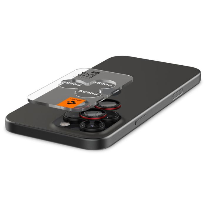 Bild 3, Spigen Spigen iPhone 16/15/14 Pro/Pro Max 2-PACK Linsskydd Optik GLAS.tR