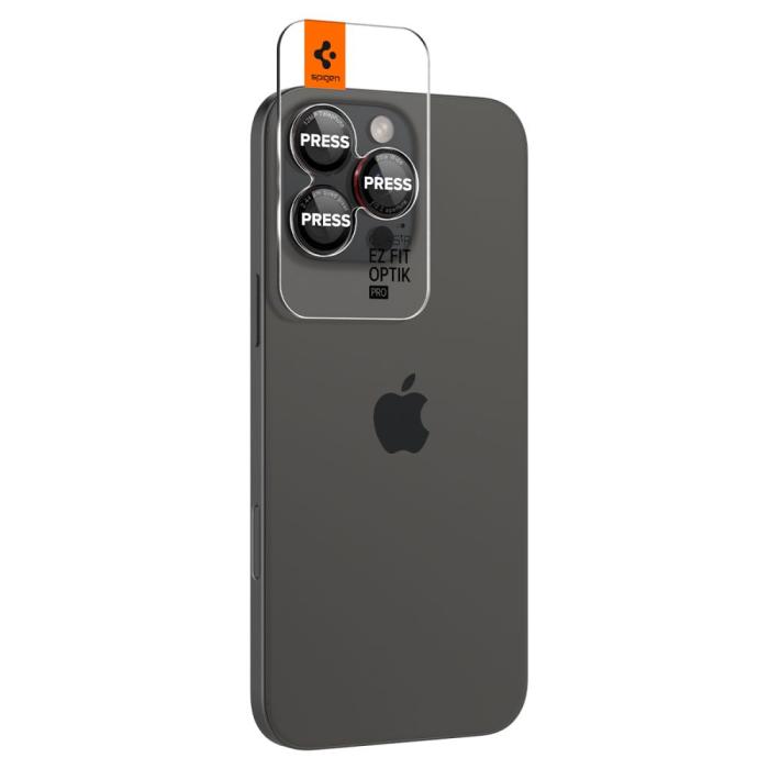 Bild 4, Spigen Spigen iPhone 16/15/14 Pro/Pro Max 2-PACK Linsskydd Optik GLAS.tR