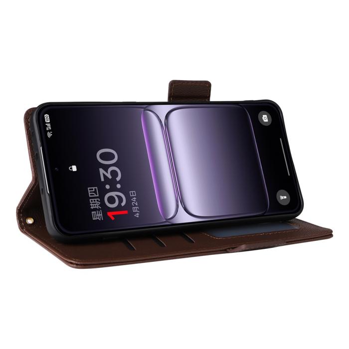 Bild 3,  OnePlus Nord 5 5G Fodral Litchi Läder Brun