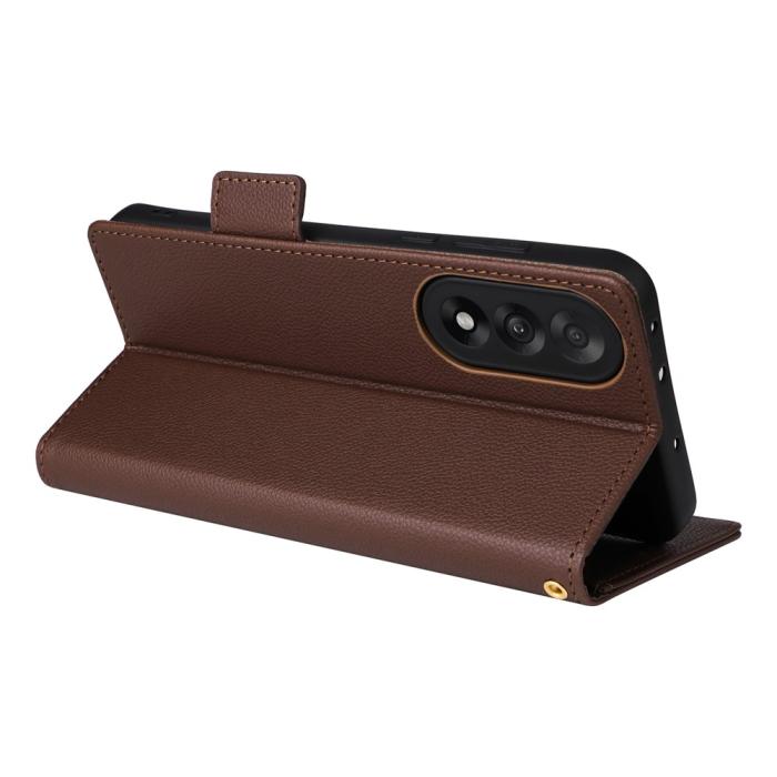 Bild 4,  OnePlus Nord 5 5G Fodral Litchi Läder Brun