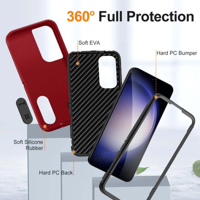 Bild 3,  Samsung Galaxy S25 Skal Extreme Hybrid Kickstand Röd