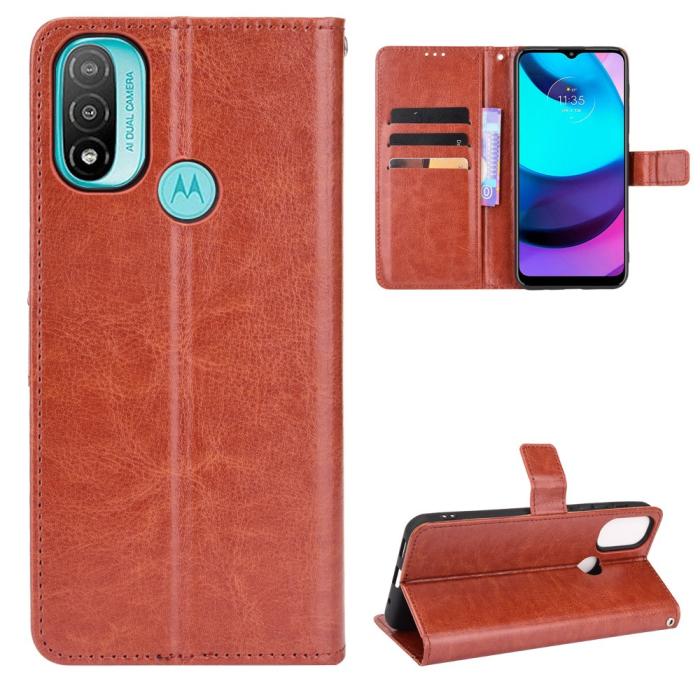 Bild 6,  Motorola Moto E20 Fodral Crazy Horse Brun