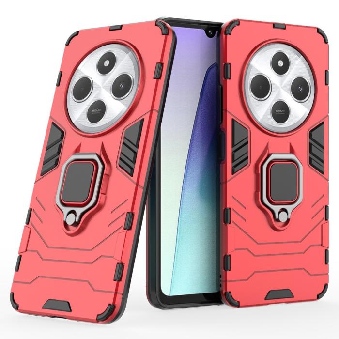 Bild 2,  Xiaomi Redmi 14C Skal Hybrid Armor Ring Röd
