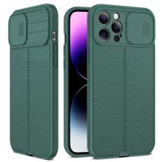  iPhone 14 Pro Skal Litchi CamShield Gr&ouml;n