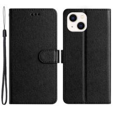  iPhone 15 Plus Fodral Silk Textur Med Snodd Svart