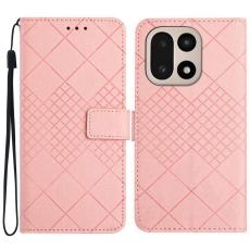  OnePlus 15 Fodral L&auml;der Rhombus Rosa