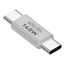  140W USB 3.1 USB-C Hane till USB-C Hane Adapter 8K 40Gbps Vit