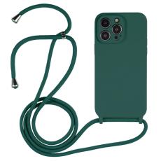  iPhone 15 Pro Skal Silikon Med Snodd Tallgr&ouml;n