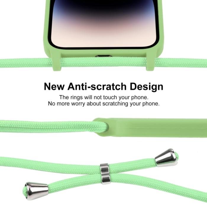 Bild 3,  iPhone 15 Pro Skal Silikon Med Snodd Matcha Green