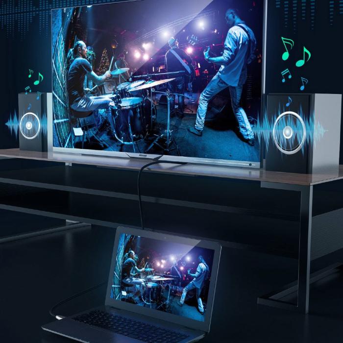 Bild 4, BASEUS Baseus 5m HDMI 4K 60 Hz Flätad Nylon - Svart