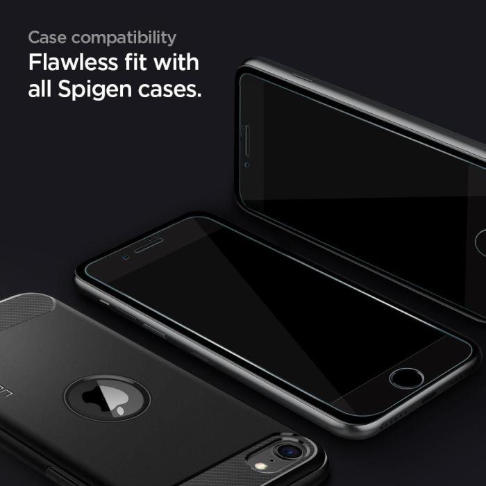 Bild 5, Spigen iPhone 7/8/SE 2020/2022 Spigen 2-PACK Heltäckande Skärmskydd Härdat Glas