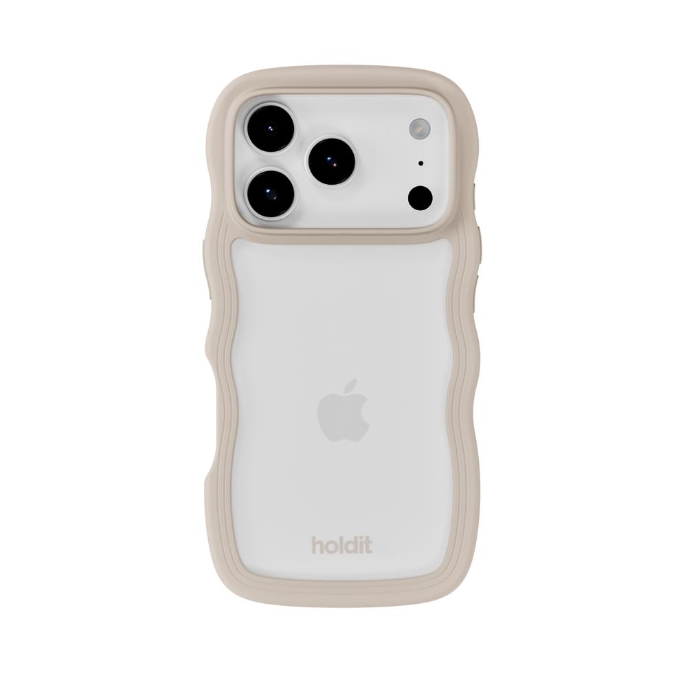 holdit holdit iPhone 17 Pro Max Mobilskal Wavy Light Beige/Transparent