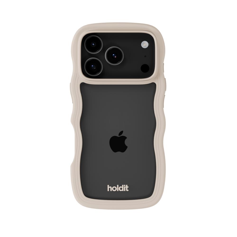 holdit holdit iPhone 17 Pro Max Mobilskal Wavy Light Beige/Transparent