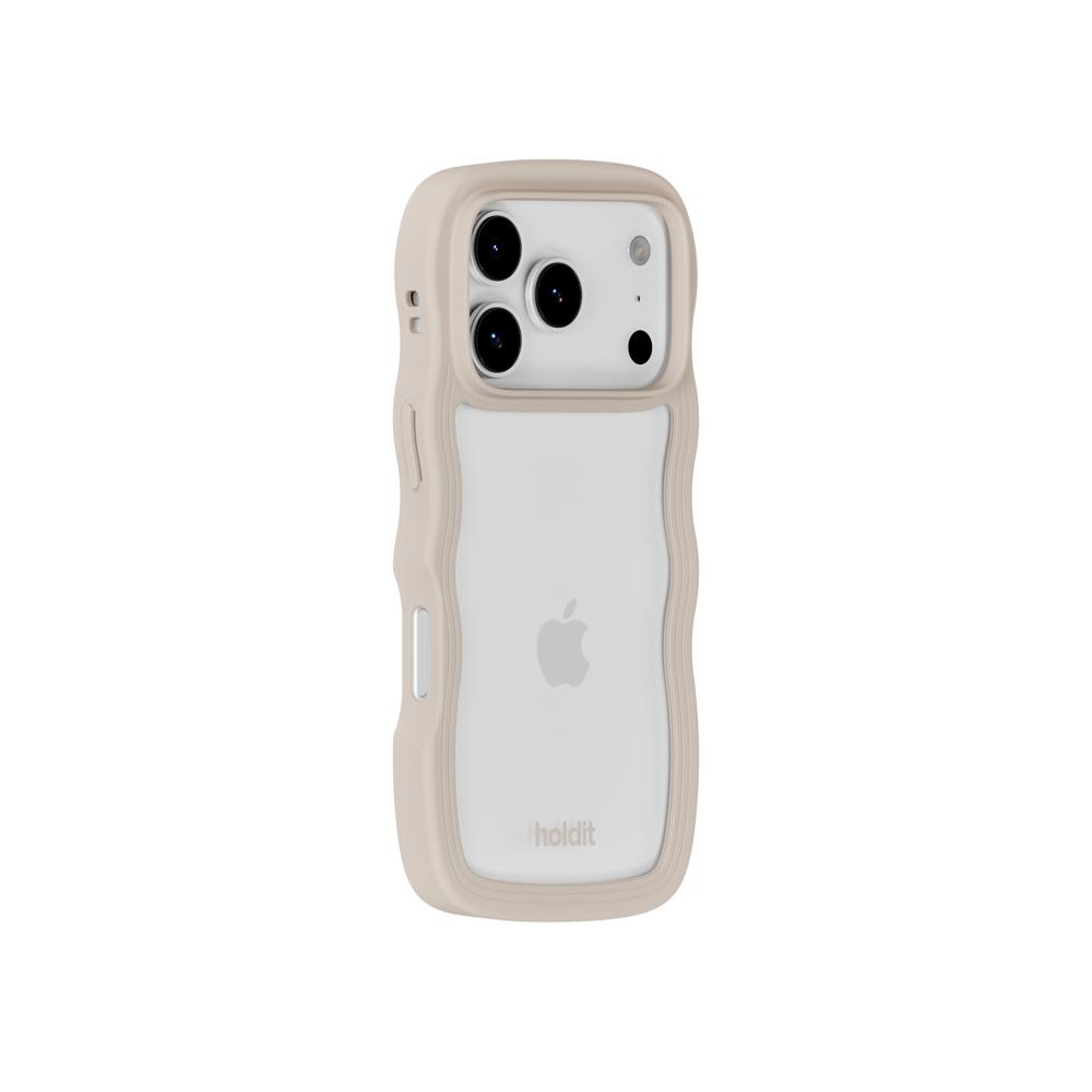holdit holdit iPhone 17 Pro Max Mobilskal Wavy Light Beige/Transparent