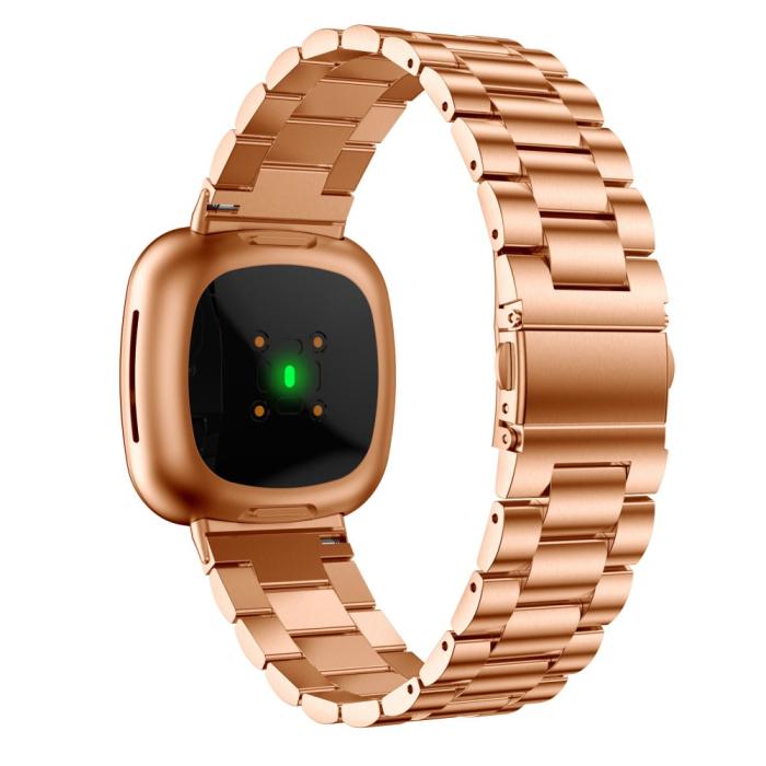 Bild 2,  Lyxigt Metallarmband Fitbit Versa 3/Fitbit Sense - Roséguld