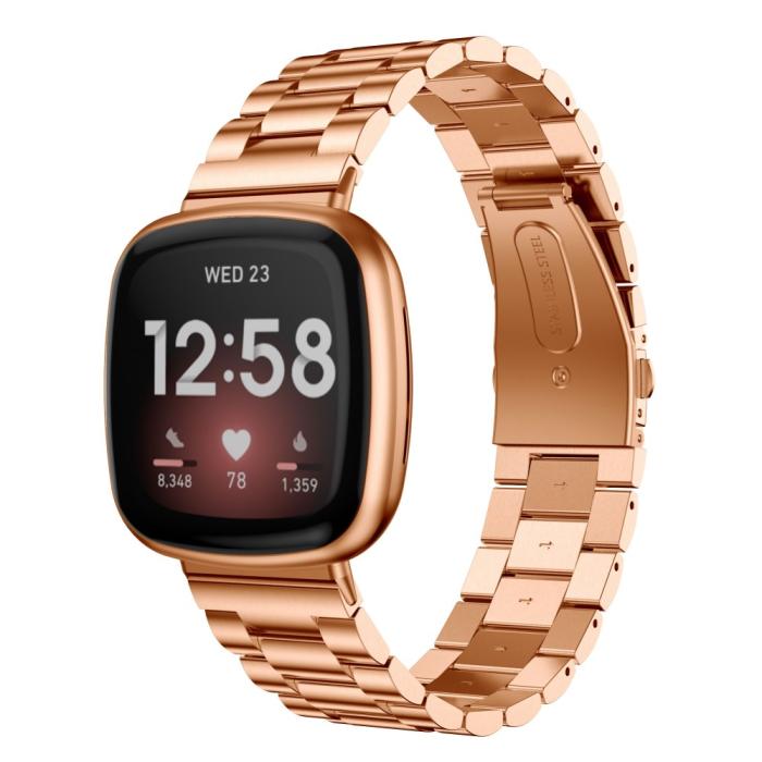 Bild 3,  Lyxigt Metallarmband Fitbit Versa 3/Fitbit Sense - Roséguld