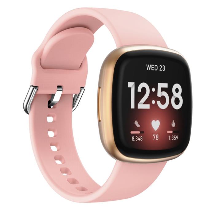 Bild 2,  Silikon Armband Versa 3/Fitbit Sense - Ljus Rosa