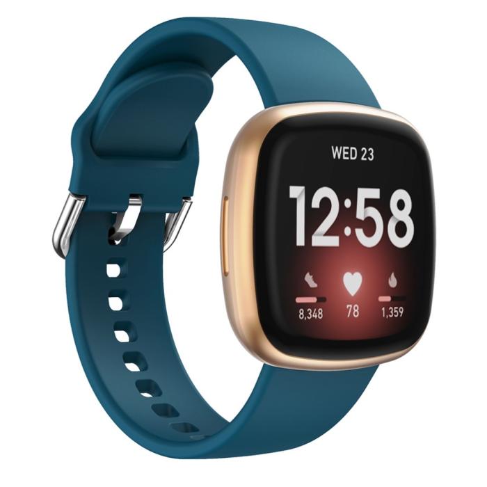 Bild 2,  Silikon Armband Versa 3/Fitbit Sense - Blå